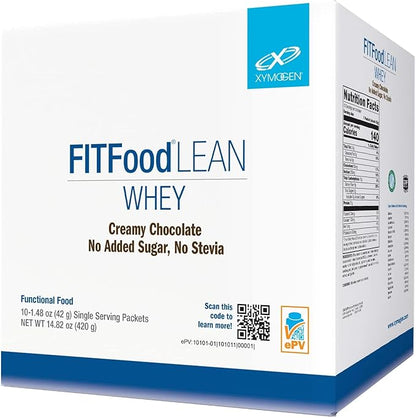 XYMOGEN FIT Lean Food Whey - 21 g Protein - Supports Muscle Recovery After Exercise - Gluten-Free & Soy-Free - Creamy Chocolate Flavor - 10 Servings
