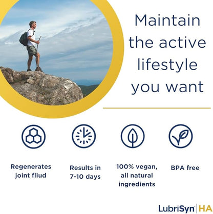 Lubrisyn Hyaluronic Acid Oral Joint Supplement with MSM – Liquid HA Formula for Humans – Promotes Joint Support, Mobility, Flexibility, Hydration & Healthy Function for Men & Women – 3 x 11.5oz
