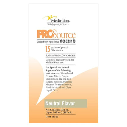 ProSource NoCarb Liquid Protein, Neutral Flavor, 30 Ounce Bottle - 1/Each