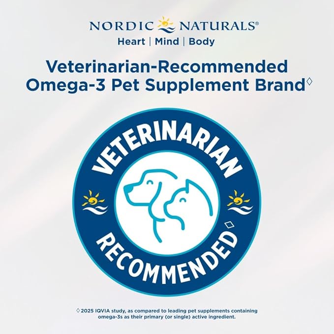 Nordic Naturals Omega-3 Pet, Unflavored - 2 oz - 294 mg Omega-3 Per One mL - Fish Oil for Small Dogs & Cats with EPA & DHA - Promotes Heart, Skin, Coat, & Immune Health