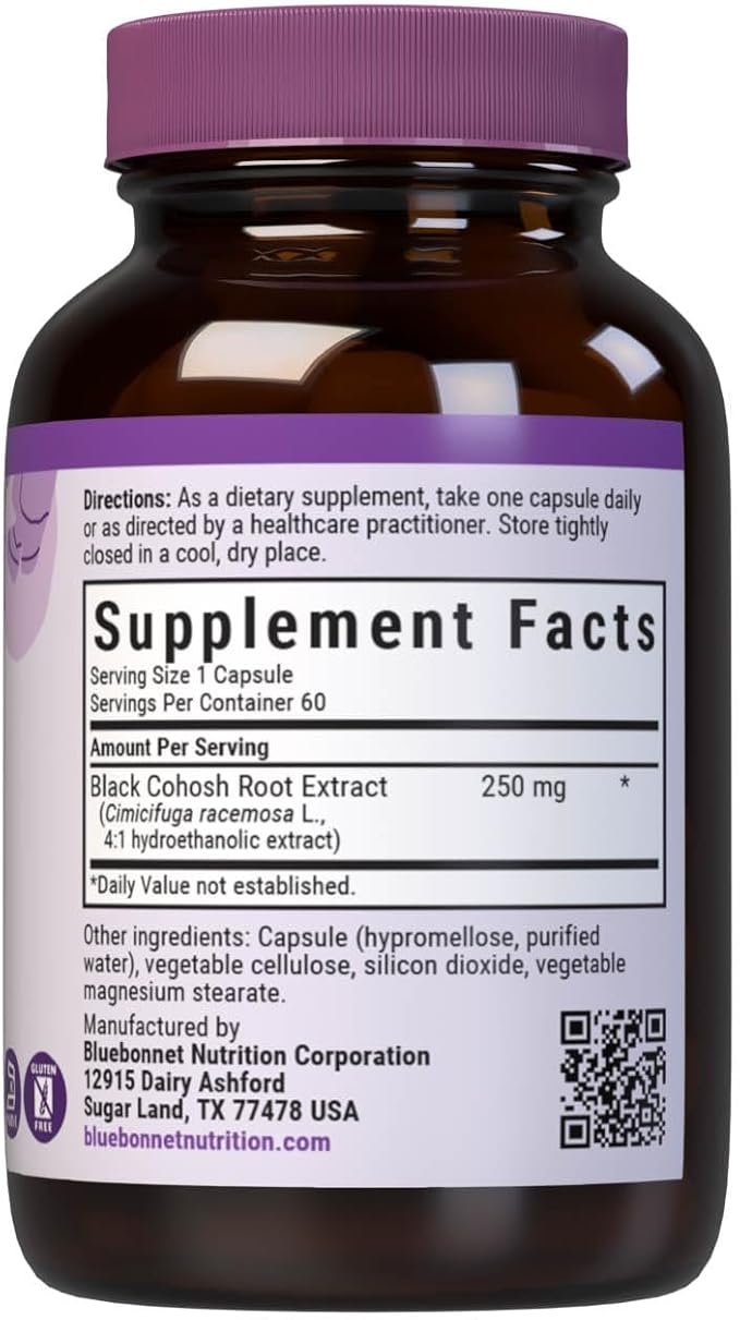 BlueBonnet Black Cohosh Root Extract Supplement, 60 Count, White