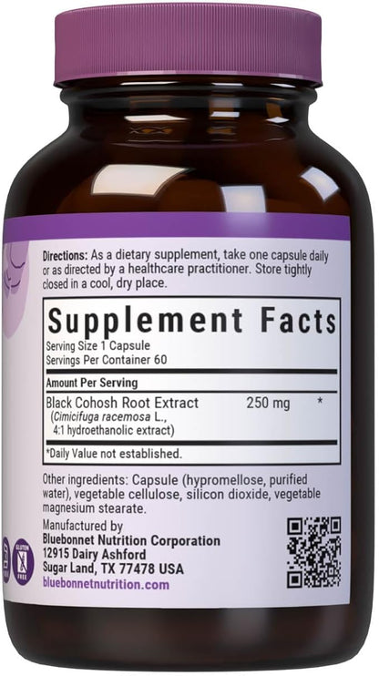 BlueBonnet Black Cohosh Root Extract Supplement, 60 Count, White