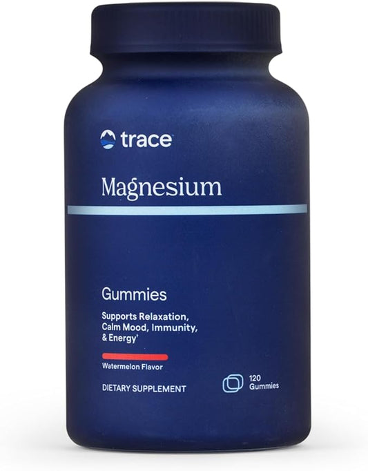 Trace Minerals Magnesium Gummies - Supports a Calm Mindset - Magnesium Chewables for Kids & Adults - Bone, Digestion, Heart Health & Immune Support - Watermelon Flavor - 120 Count (120 Servings)