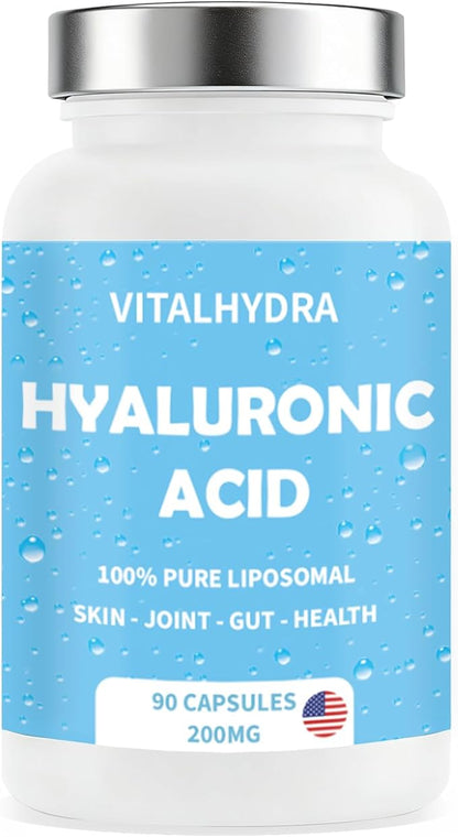 Hyaluronic Acid, Hyaluronic Acid Joint Supplements Capsules, Non-GMO and Gluten Free, 90 Capsules 200mg (1 PCS)