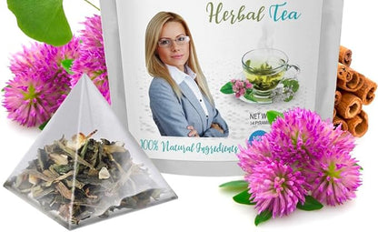 Black cohosh root - MENOPAUSE TEA 14 DAYS - tea for menopause, organic tea for menopause, gingko leaf, red clover herb, cinnamon chip, green tea, licorice root, eleuthero root 1 Pack 14 Bags
