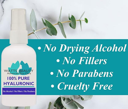 Anti Aging Wrinkle Serum of 100% Pure Hyaluronic Acid for Face and Body - No Alcohol, 8 oz