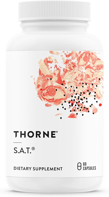 THORNE - S.A.T. - Milk Thistle Complex with Silymarin, Artichoke & Turmeric Extracts for Liver Function & Digestion Support* - Third-Party Certified - Gluten, Dairy & Soy-Free - 60 Capsules