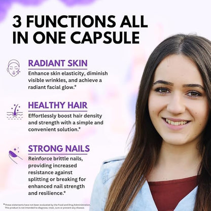 Vitboost Biotin with Hyaluronic Acid, Collagen and Keratin – 25000 mcg Hair Growth Vitamins for Men and Women – Nails and Skin, USA Made - Third Party Tested, B1, B2, B3, B6, B7 Complex - 120 Capsules