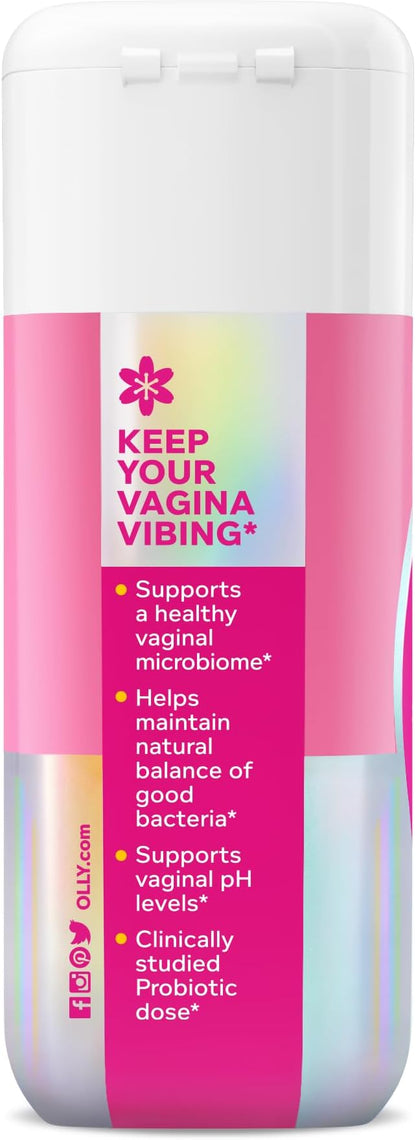 OLLY Happy Hoo-Ha Capsules, Probiotic for Women, Vaginal Health and pH Balance, 10 Billion CFU, Gluten Free - 25 Count (Pack of 2)