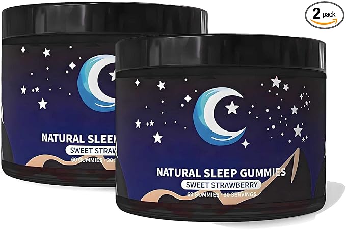 Natural Sleep Aid Gummies - Melatonin Free Supplement - Sleep+ Gummies for Adults - Promote Deep Restful Sleep Naturally Relaxing-60count（2pcs