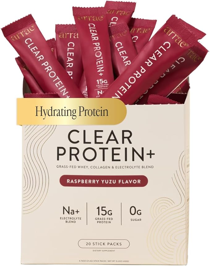 Arrae Clear Protein – Natural Protein Supplement, Smooth Texture, Easy to Mix, 20 Servings, Clean Formula with Electrolytes