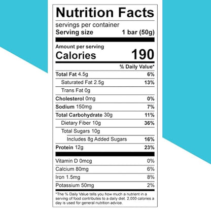 No Nuts! Cinnamon Roll Flavor Snack Bars - 100% Nut-Free Dairy Free Vegan Protein Bars, Organic, Kosher, Egg-Free, Non-GMO, 12g Protein, 10g Fiber, 12 Count