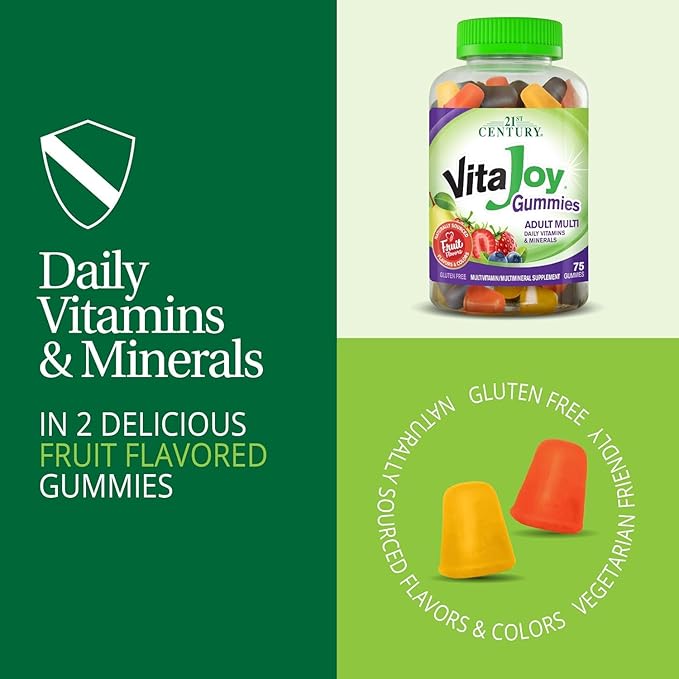 21st Century Vitajoy vitamin fruit flavors, Cherry and Strawberry, 120 Count