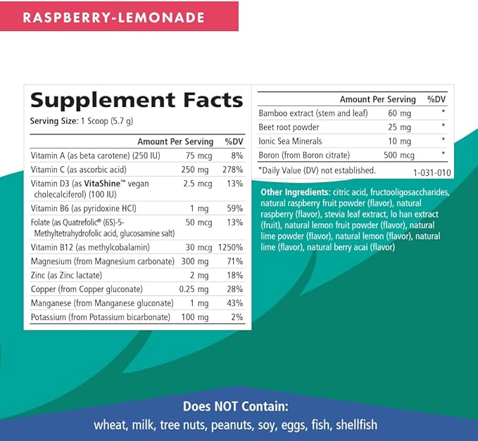 Pure Essence Labs Ionic Fizz Magnesium Plus, Anti-Stress Supplement Drink Powder, Gluten Free and Non-GMO Magnesium Powder (Raspberry Lemonade, 6.03 Ounce (Pack of 1))