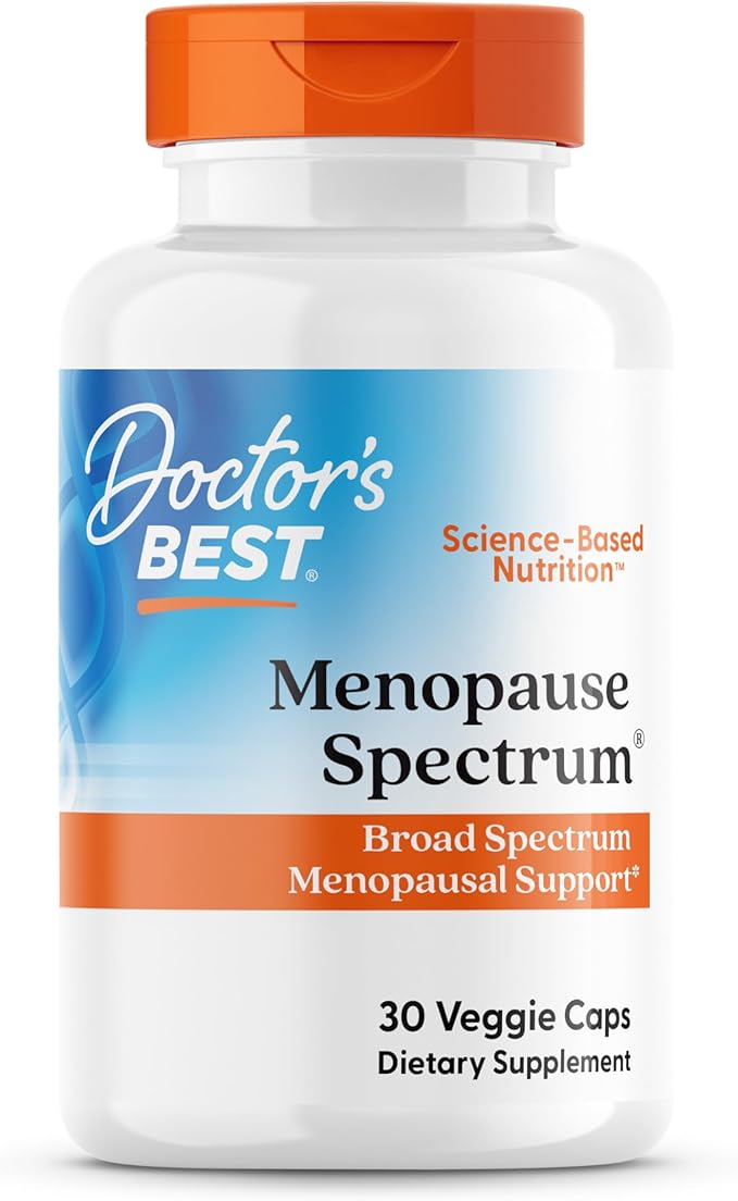 Doctor's Best Menopause Spectrum with EstroG-100 - Menopause Support Supplement for Women, Hot Flashes & Night Sweats Support, Helps Dryness, Gluten Free, Soy Free, Vegan Capsules - 30 Veg Caps