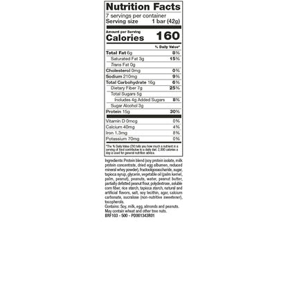 PROTIFIT - Low Calorie Snack Bar for Healthy Diets, High Protein, 15g Protein, Low Carb, Low Sugar, Ideal Protein Compatible, 7 Servings Per Box (Fluffy Nutter)