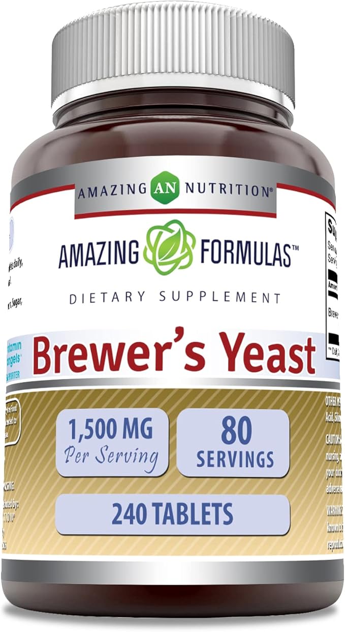 Amazing Formulas Brewer's Yeast 1500 Mg | Tablets Supplement | Non-GMO | Gluten-Free | Made in USA (1 Pack | 240 Count)