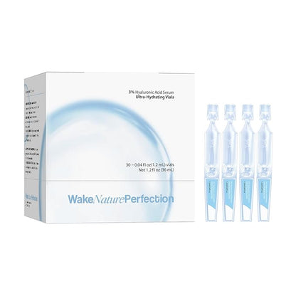 3% Hyaluronic Acid Serum Ultra-Hydrating Vials, Hyaluronic Acid Tubes, Wake Nature Perfection Hyaluronic Acid, 3% Hyaluronic Acid Serum for Face, Ultra Hydrating Serum (1 Box of 30)
