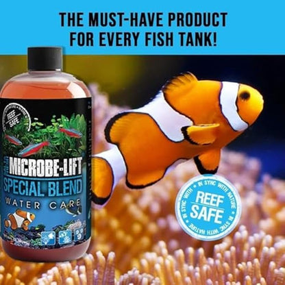 MICROBE-LIFT Special Blend Aquarium Treatment, Fish Tank Water Conditioner for Freshwater and Saltwater Tanks, Helps with Aquarium Algae Control and Odor, 1 Gallon (SBHG1)