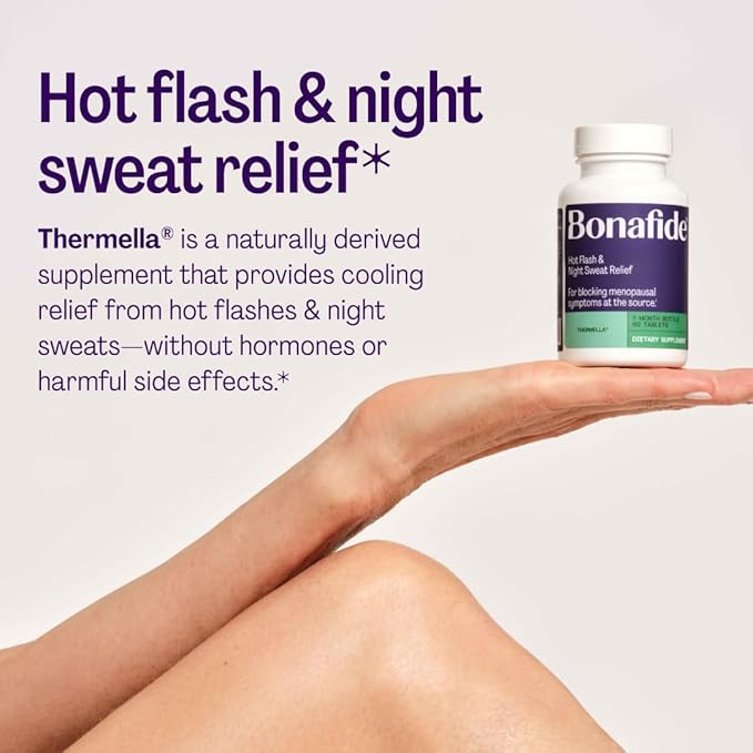 Bonafide Hot Flash and Night Sweats Relief (Thermella). — 3-Month Supply (180 Tablets)