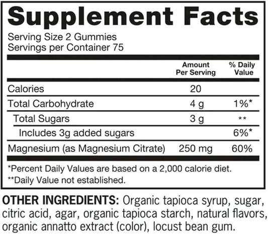 Extra Strength Magnesium Citrate Gummies, 250 mg – 150 Count – Vegetarian & Gluten Free, Orange Flavor (Pack of 1)