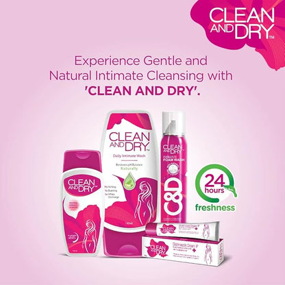 Clean & Dry | Intimate Cleansing Foam wash | Cleanses & Nourishes | Naturally | No itching | No Burning | No White Discharge | Lightens & Protects| No 1 Expert Intimate Care Range | 85g