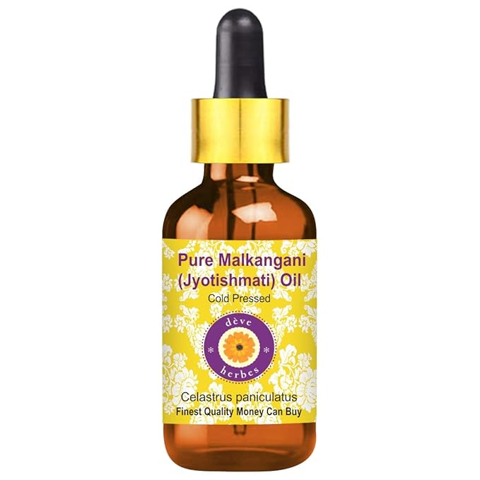 Deve Herbes Pure Jyotishmati Oil with Glass Dropper 5ml (0.16 oz)