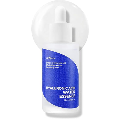 ISNTREE Hyaluronic Acid Water Essence 50ml 1.69 fl.oz | Water Serum | Replenishes moisture | Non-sticky ﬁnish