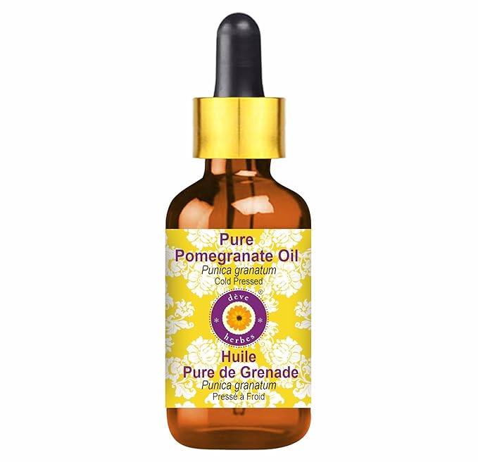 dève herbes Pure Pomegranate Oil (Punica granatum) with Glass Dropper Cold Pressed 5ml (0.16 oz)