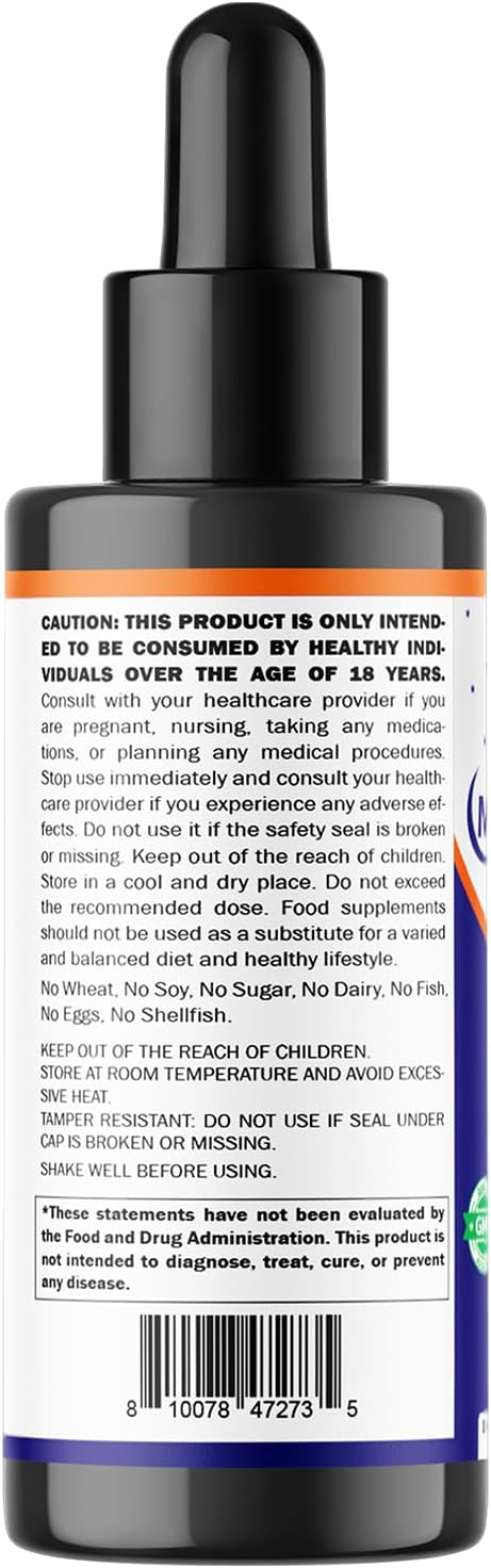 Vitamatic Melatonin 20mg Liquid Drops – 2 Fluid Ounce (59ml) – Natural Berry Flavor – for Adults – Non-GMO – Vegetarian Supplement