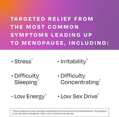 Amberen Perimenopause, Peri-Menopause Multi-Symptom Relief, Vitamin B, Vitamin E & Antioxidants Supplement, Clinically Shown to Help Support Hormone Balance, Hot Flashes & Night Sweats, 60 Count