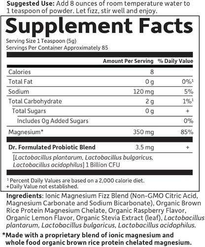 Garden of Life Dr. Formulated,Whole Food Magnesium,Raspberry Lemon,14.9 oz (421.5 g),(Pack of 2)