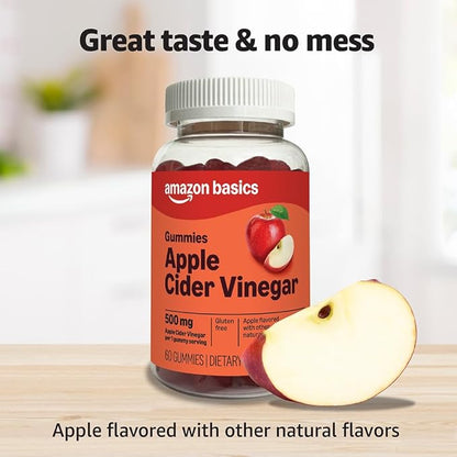 Amazon Basics Apple Cider Vinegar 500 mg Gummy, 60 Count
