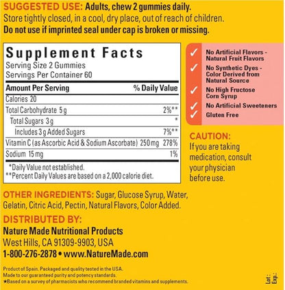 Adventure Home Vitamin C 250 mg Gummies Dietary Supplement 120 Count+Better Guide Vitamins Supplements