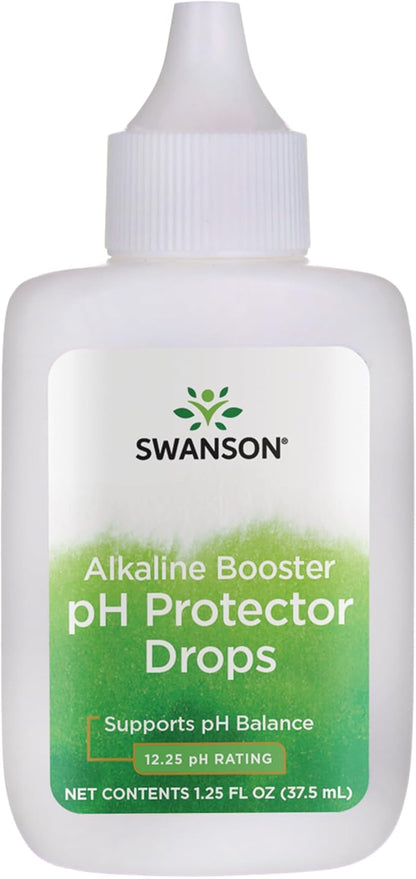 Swanson Alkaline Booster - pH Protector Drops with 12.25 pH Rating - Make Your Own Alkaline Water - Add to Distilled Water to Help Maintain pH Balance (1.25 Fl Oz)