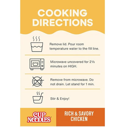 Nissin Cup Noodles Protein Ramen, Chicken Flavor with Bone Broth, 16g Protein, 2.54 Ounce Cup (Pack of 6)
