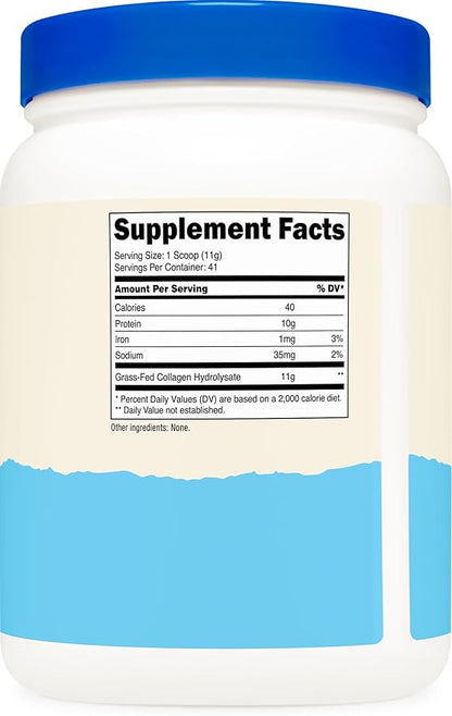 Nutricost Pure Collagen Hydrolysate (Bovine) Powder (3 Pack) - Grass Fed Bovine Collagen, 1LB Each