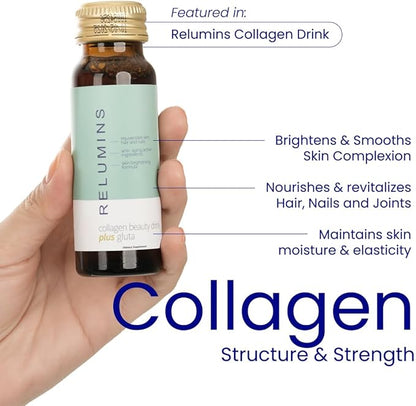 Relumins World's Most Advanced Collagen Drink - 10,000mg w/Glutathione & Antioxidants | USA's No.1 Liquid Collagen, Anti-Aging Spring Glow Essentials | Apple Flavor | Made in USA - 30 Bottles