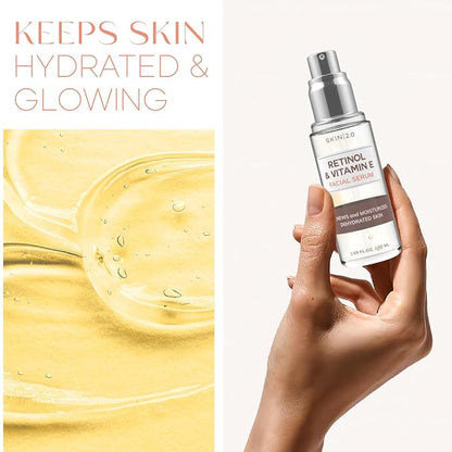 Retinol & Vitamin E Face Serum - 1.69 Fl. oz, Cruelty-Free, Reduces Acne Scars, Wrinkles, Anti-Aging, Skin Renewal, Hydrating, Korean Beauty