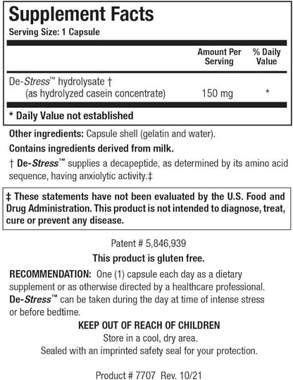 BIOTICS RESEARCH De-Stress Patented Nutrient Designed to Support Calmness, Healthy Sleep Habits, All-Natural Supports Mental Wellness & Calm. 30 Capsules