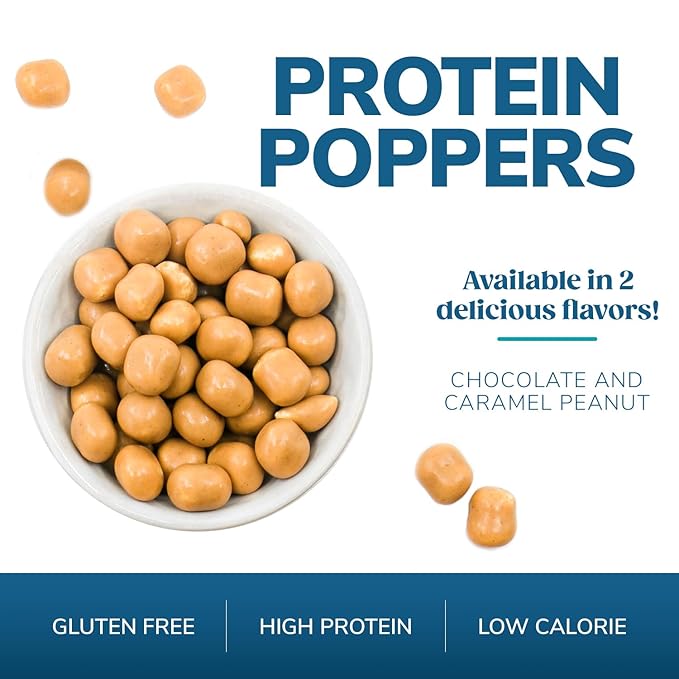 WonderSlim Popper Puff Snacks, Caramel Peanut, 170 Calories, 15g Protein, Gluten Free (7ct)