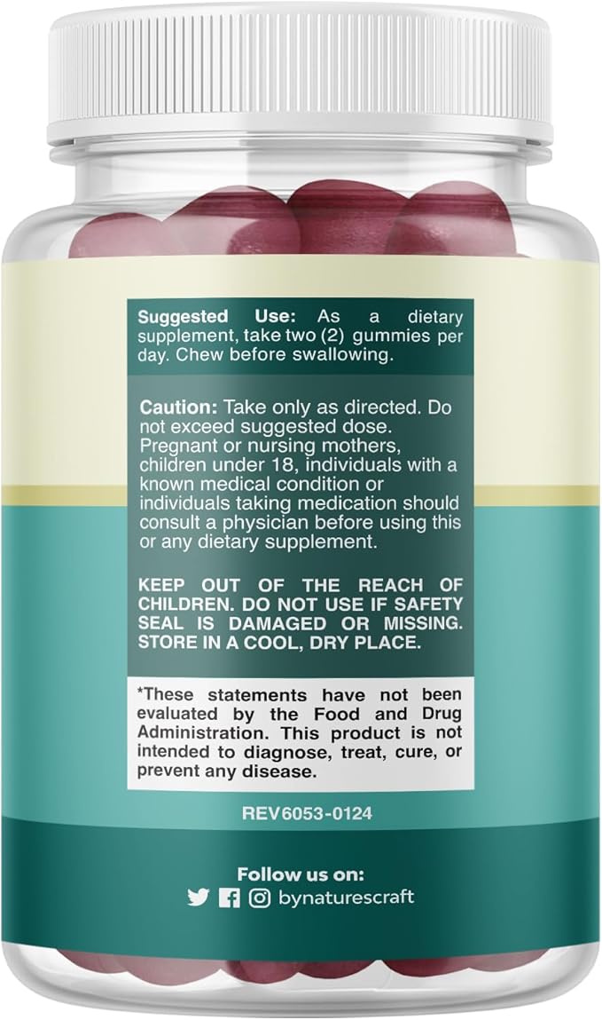 Sugar Free Magnesium Gummies for Adults - Vegan Chewable Magnesium Citrate Gummies with 180mg Elemental - Relaxing Gummy Non GMO Halal and Gluten Free Berry Flavor (2 Months)