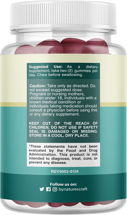 Sugar-Free Extra Strength Calm Magnesium Gummies for Adults - Relaxing Magnesium Citrate Gummies with Elemental Mag - Sleep Aid Soft Chews Raspberry Flavored - Body & Mind Relaxation - 60 Count