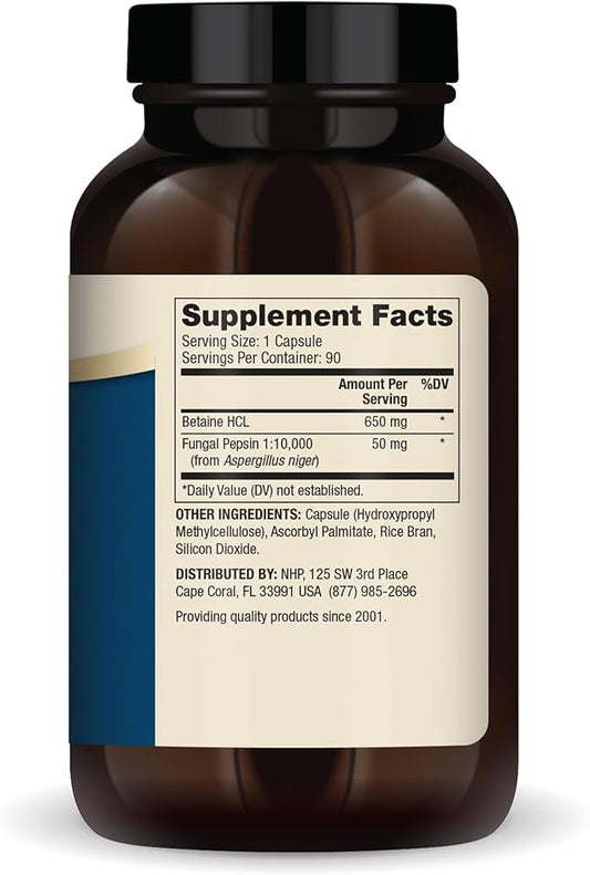 Dr. Mercola Betaine HCL & Pepsin - Digestive Support Supplement for pH Balance - Aids Mineral & Nutrient Absorption - Digestive Aid - Non-GMO, Gluten-Free & Soy-Free - 90 Capsules (30 Servings)
