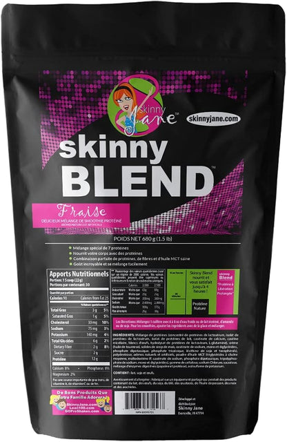 Skinny Blend – Whey Protein Shake Powder for Women – Low Carb, Keto Friendly Meal Replacement – Satisfies Hunger & Boosts Energy – Creamy Strawberry – 30 Shakes