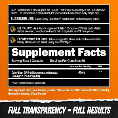 ALPHA LION Gains Candy, Pills that Support Weight Loss, Energy Supplements, 100% Natural Extract, Calorie Burning, Regulates Healthy Metabolism, 60 Capsules (Fat Loss - CaloriBurn®)