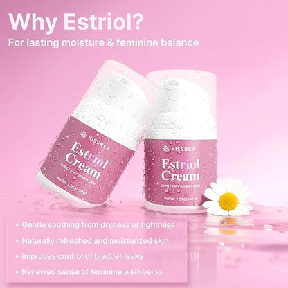 Vaginal Estrogen Cream for Women Menopause: Bioidentical Estrogen Cream with Estriol for Menopause & Postmenopause Relief - External Vaginal Moisturizer 1.06 oz (2 Month Supply)