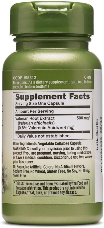 GNC Herbal Plus Valerian Root Extract 500 MG,50 servings