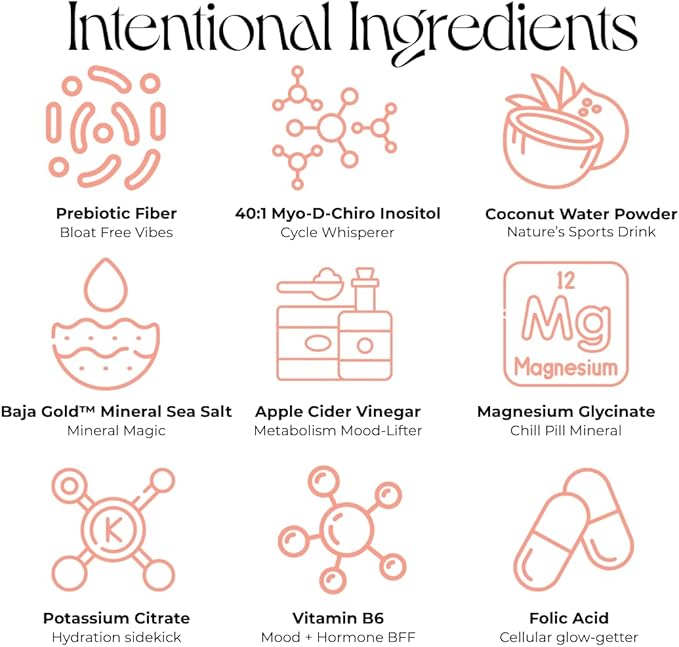 Iris Women’s Hormonal Health Daily Electrolyte Drink Mix | High Fiber, Essential B Vitamins for Mood Support | 40:1 Myo & D‑Chiro Inositol | Blood Orange BlackBerry, 15 Hydration Powder Packets