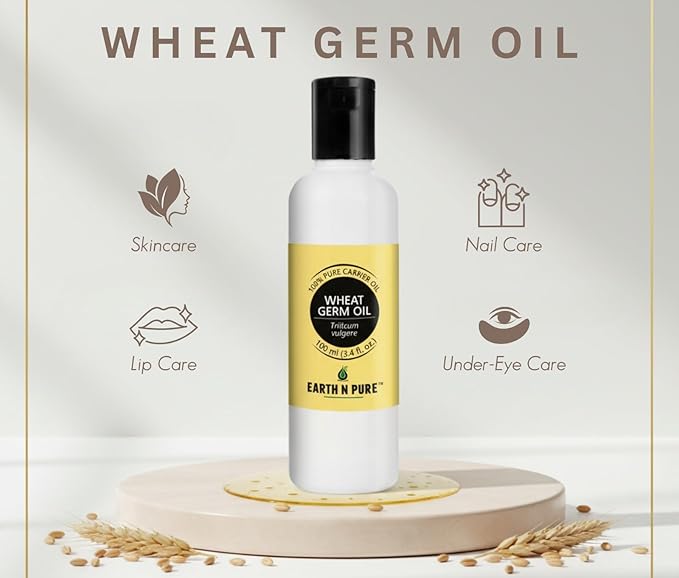 EARTH N PURE Wheat Germ Oil (Gehu Oil) Cold Pressed, Natural and Therapeutic Grade- 50 ml